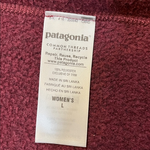 Patagonia Better Sweater Full Zip Fleece Jacket Plum Women's Large L Like New - Picture 14 of 15